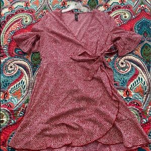 Red Polka Dot Wrap Dress